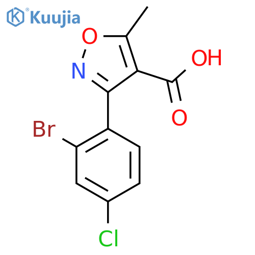 3-(2-Bromo-4-chlorophenyl)-5-methylisoxazole-4-carboxylic acid structure