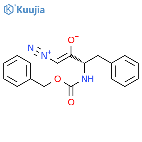 Carbamic acid,N-[(1S)-3-diazo-2-oxo-1-(phenylmethyl)propyl]-, phenylmethyl ester structure