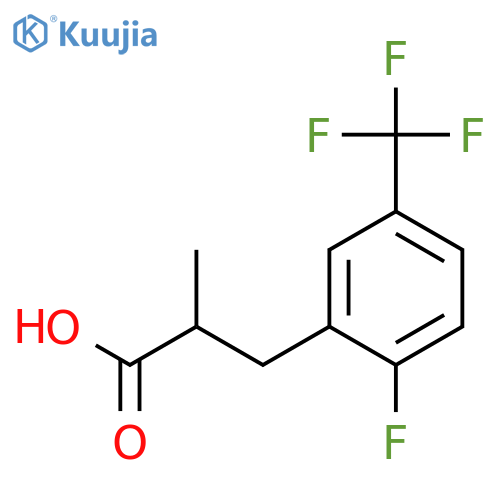 3-2-fluoro-5-(trifluoromethyl)phenyl-2-methylpropanoic acid structure