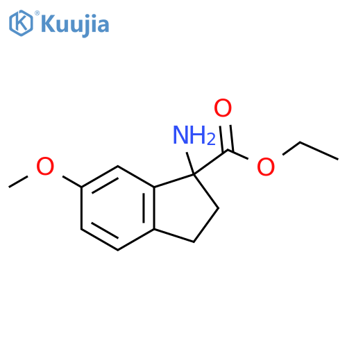 ethyl 1-amino-6-methoxy-2,3-dihydro-1H-indene-1-carboxylate structure