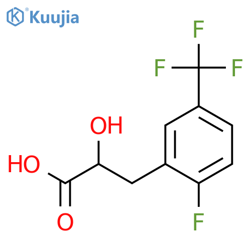 3-2-fluoro-5-(trifluoromethyl)phenyl-2-hydroxypropanoic acid structure