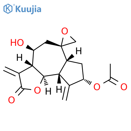 Spiro[azuleno[4,5-b]furan-6(2H),2'-oxiran]-2-one, 8-(acetyloxy)decahydro-4-hydroxy-3,9-bis(methylene)-, (2'S,3aR,4S,6aR,8S,9aR,9bR)- (9CI) structure