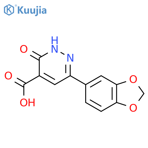 6-(Benzo[d][1,3]dioxol-5-yl)-3-oxo-2,3-dihydropyridazine-4-carboxylic acid structure