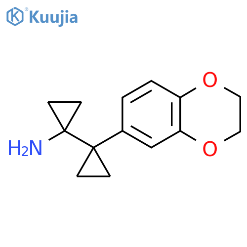 1-1-(2,3-dihydro-1,4-benzodioxin-6-yl)cyclopropylcyclopropan-1-amine structure