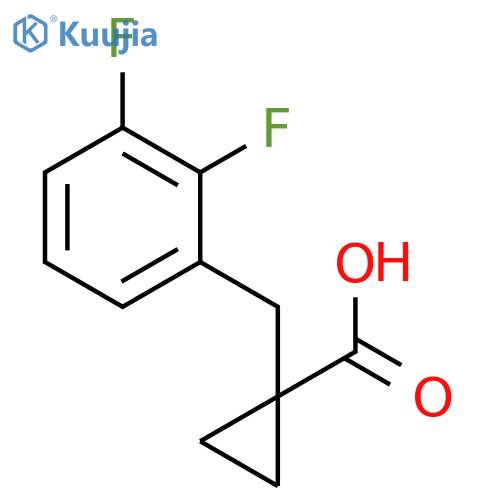 1-(2,3-difluorophenyl)methylcyclopropane-1-carboxylic acid structure