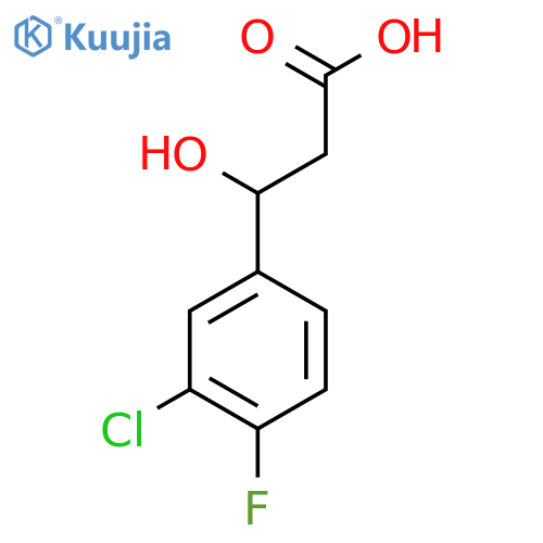 3-(3-chloro-4-fluorophenyl)-3-hydroxypropanoic acid structure