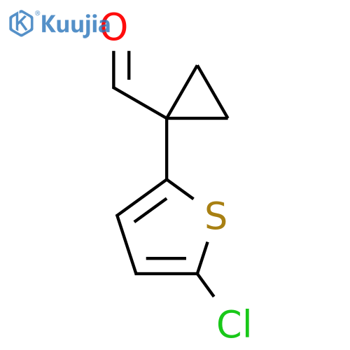 1-(5-chlorothiophen-2-yl)cyclopropane-1-carbaldehyde structure