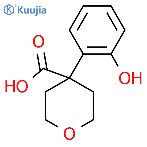 4-(2-hydroxyphenyl)oxane-4-carboxylic acid structure