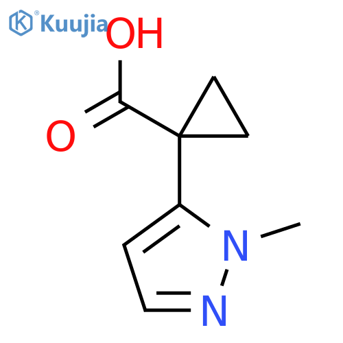 1-(1-methyl-1H-pyrazol-5-yl)cyclopropane-1-carboxylic acid structure