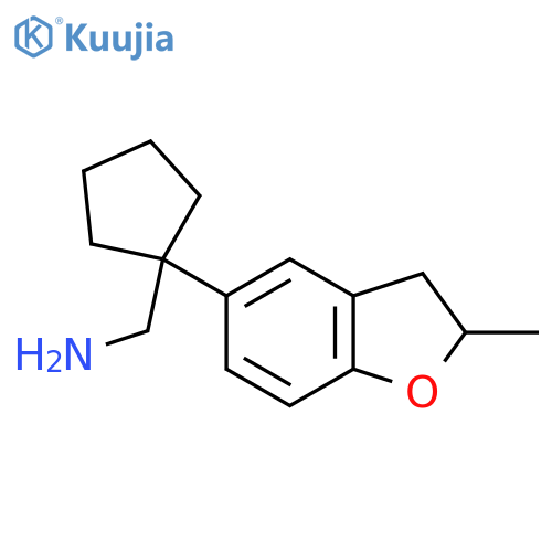 1-(2-methyl-2,3-dihydro-1-benzofuran-5-yl)cyclopentylmethanamine structure