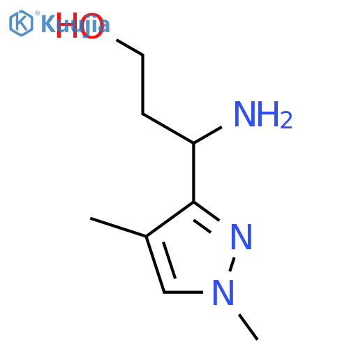 3-amino-3-(1,4-dimethyl-1H-pyrazol-3-yl)propan-1-ol structure