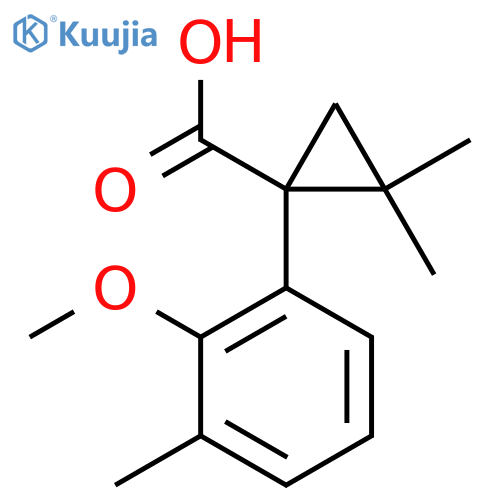 1-(2-methoxy-3-methylphenyl)-2,2-dimethylcyclopropane-1-carboxylic acid structure