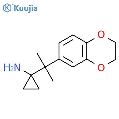 1-2-(2,3-dihydro-1,4-benzodioxin-6-yl)propan-2-ylcyclopropan-1-amine structure