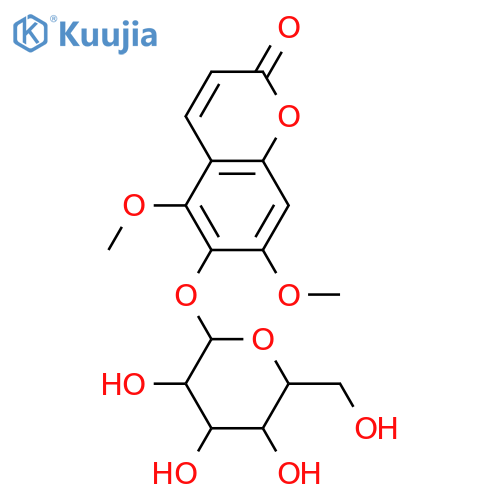 5,6,7-Trihydroxy-2H-1-benzopyran-2-one; 5,7-Di-Me ether, 6-O-β-D-galactopyranoside structure
