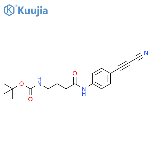 tert-butyl 3-(4-(2-cyanoethynyl)phenylcarbamoyl)propylcarbamate structure
