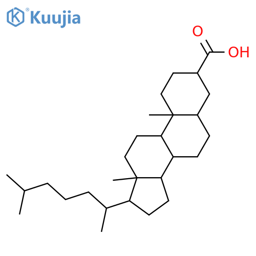 Cholestane-3-carboxylic acid; (3β,5β)-form structure