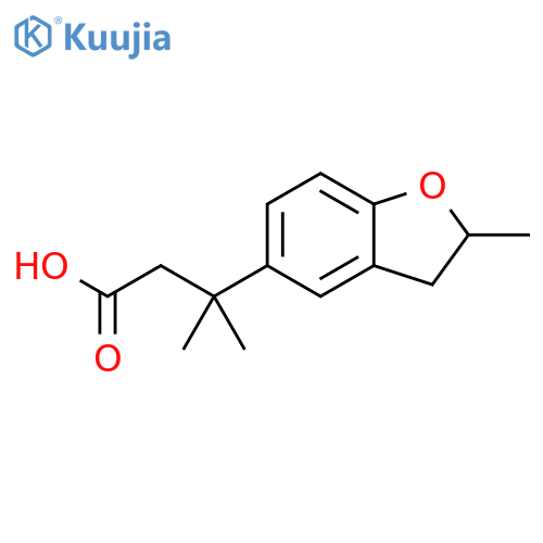 3-methyl-3-(2-methyl-2,3-dihydro-1-benzofuran-5-yl)butanoic acid structure
