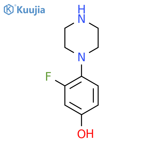 3-fluoro-4-(piperazin-1-yl)phenol structure