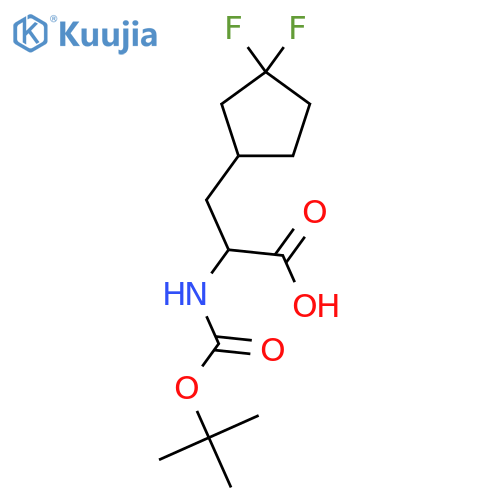 2-{(tert-butoxy)carbonylamino}-3-(3,3-difluorocyclopentyl)propanoic acid structure
