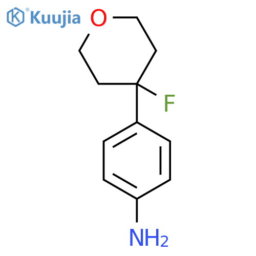 4-(4-Fluorooxan-4-yl)aniline structure