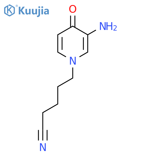 5-(3-amino-4-oxo-1,4-dihydropyridin-1-yl)pentanenitrile structure