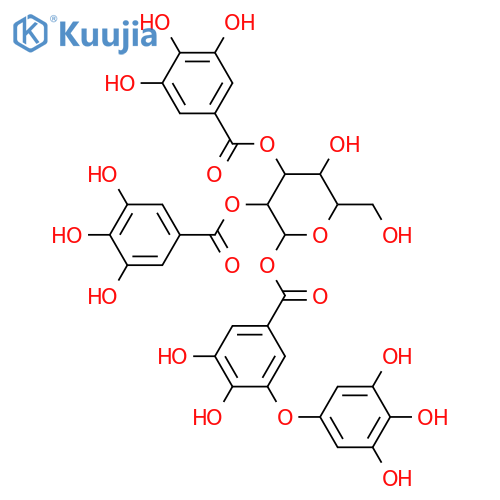 b-D-Glucopyranose,1-[3,4-dihydroxy-5-(2,3,4-trihydroxyphenoxy)benzoate]2,3-bis(3,4,5-trihydroxybenzoate) structure