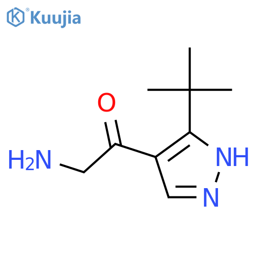 2-amino-1-(3-tert-butyl-1H-pyrazol-4-yl)ethan-1-one structure