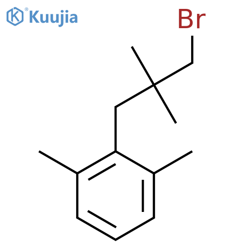2-(3-bromo-2,2-dimethylpropyl)-1,3-dimethylbenzene structure
