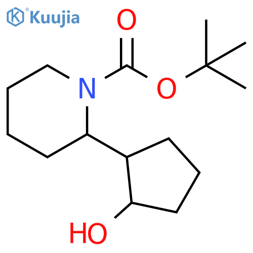 tert-butyl 2-(2-hydroxycyclopentyl)piperidine-1-carboxylate structure