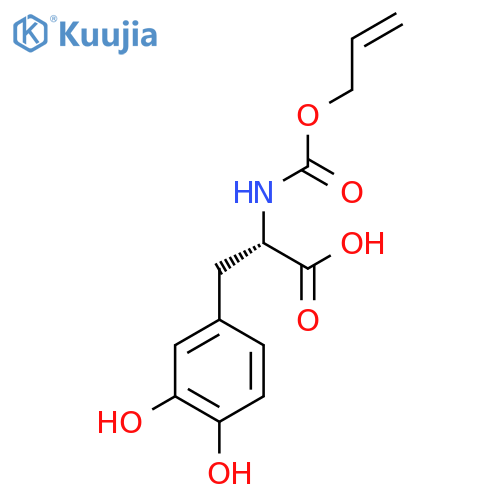 (2S)-3-(3,4-dihydroxyphenyl)-2-{[(prop-2-en-1-yloxy)carbonyl]amino}propanoic acid structure