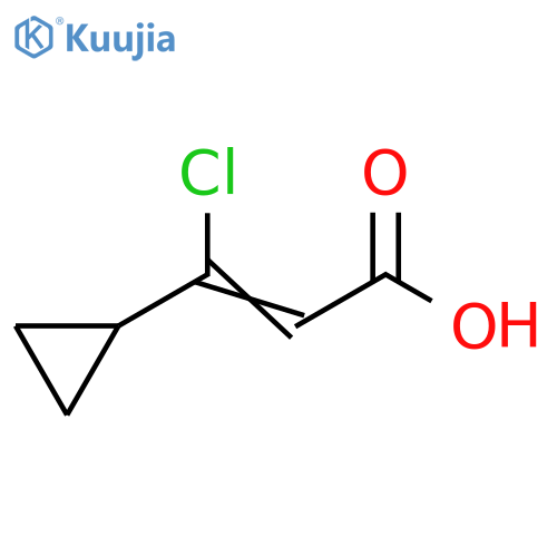 (2E)-3-chloro-3-cyclopropylprop-2-enoic acid structure