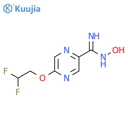 5-(2,2-difluoroethoxy)-N-hydroxy-pyrazine-2-carboxamidine structure