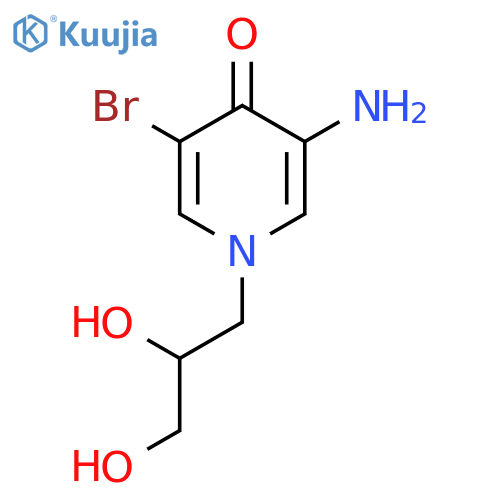 3-amino-5-bromo-1-(2,3-dihydroxypropyl)-1,4-dihydropyridin-4-one structure