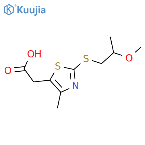 2-{2-(2-methoxypropyl)sulfanyl-4-methyl-1,3-thiazol-5-yl}acetic acid structure