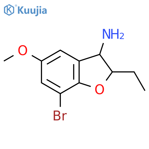 7-bromo-2-ethyl-5-methoxy-2,3-dihydro-1-benzofuran-3-amine structure