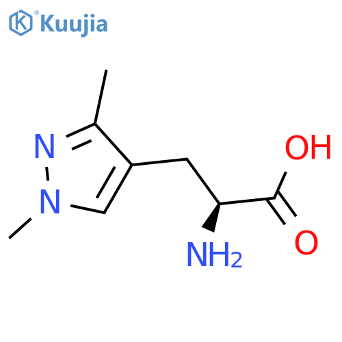 (2S)-2-amino-3-(1,3-dimethyl-1H-pyrazol-4-yl)propanoic acid structure