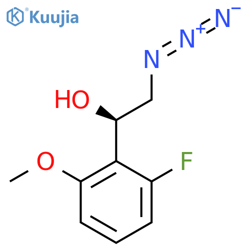 (1R)-2-azido-1-(2-fluoro-6-methoxyphenyl)ethan-1-ol structure