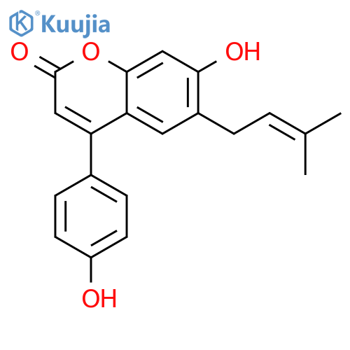 2H-1-Benzopyran-2-one,7-hydroxy-4-(4-hydroxyphenyl)-6-(3-methyl-2-buten-1-yl)- structure