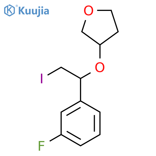 3-1-(3-fluorophenyl)-2-iodoethoxyoxolane structure