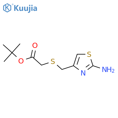 Tert-butyl 2-{[(2-amino-1,3-thiazol-4-yl)methyl]sulfanyl}acetate structure