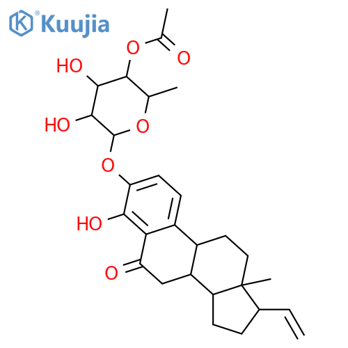 19-Norpregna-1,3,5(10),20-tetraen-6-one,3-[(4-O-acetyl-6-deoxy-b-L-altropyranosyl)oxy]-4-hydroxy- (9CI) structure