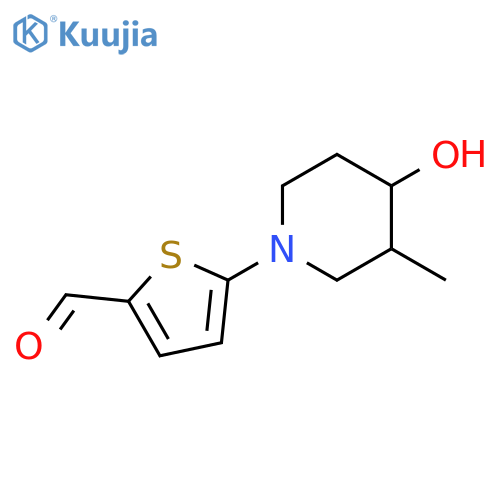 2-Thiophenecarboxaldehyde, 5-(4-hydroxy-3-methyl-1-piperidinyl)- structure