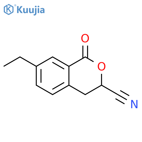 1H-2-Benzopyran-3-carbonitrile, 7-ethyl-3,4-dihydro-1-oxo- structure