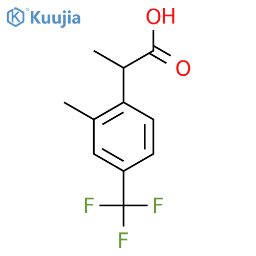2-2-methyl-4-(trifluoromethyl)phenylpropanoic acid structure