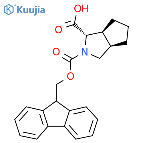 2-(((9H-fluoren-9-yl)methoxy)carbonyl)octahydrocyclopenta[c]pyrrole-1-carboxylic acid structure