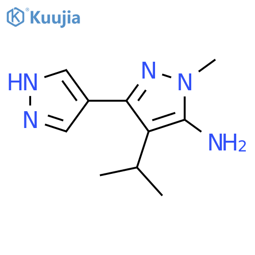 1-methyl-4-(propan-2-yl)-3-(1H-pyrazol-4-yl)-1H-pyrazol-5-amine structure