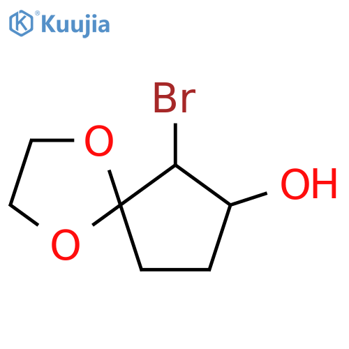6-bromo-1,4-dioxaspiro4.4nonan-7-ol structure