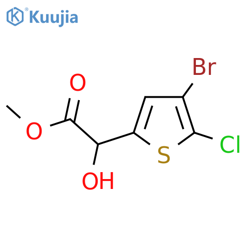 methyl 2-(4-bromo-5-chlorothiophen-2-yl)-2-hydroxyacetate structure