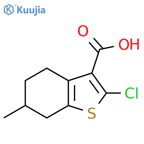 2-Chloro-6-methyl-4,5,6,7-tetrahydro-1-benzothiophene-3-carboxylic acid structure