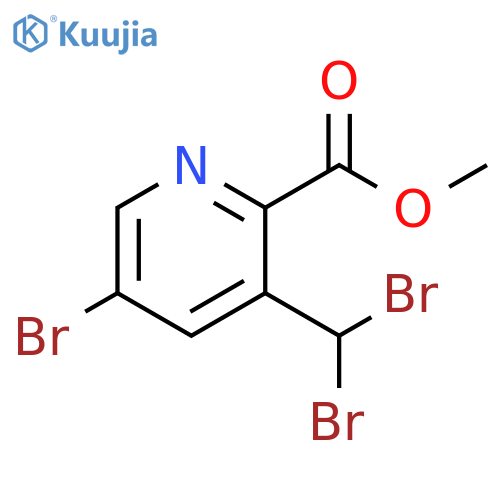2-Pyridinecarboxylic acid, 5-bromo-3-(dibromomethyl)-, methyl ester structure